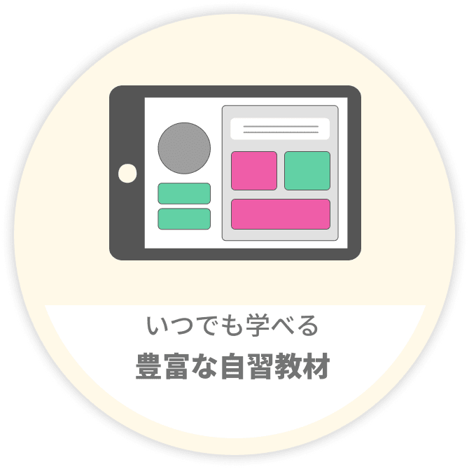 いつでも学べる豊富な自習教材
